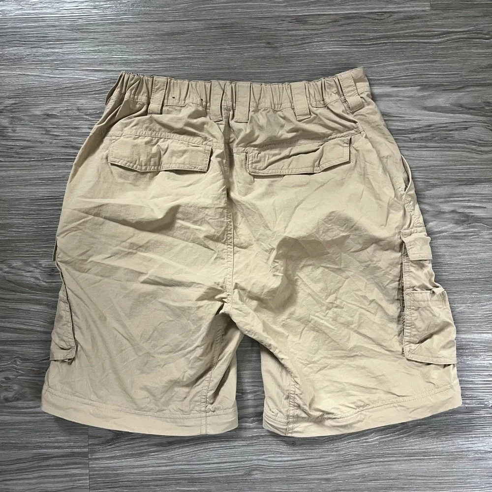 REI Sahara Mens Cargo Shorts Tan Khaki Nylon Hiking Outdoor Size Medium 30L
